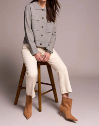 Tribal - Double Knit Collared Sweater Cardigan