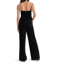 STEVE MADDEN Swanilda Velvet Jumpsuit in black - women's pants - detail view