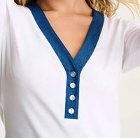 Lisa Todd - Pure Pima Rib V Henley Top