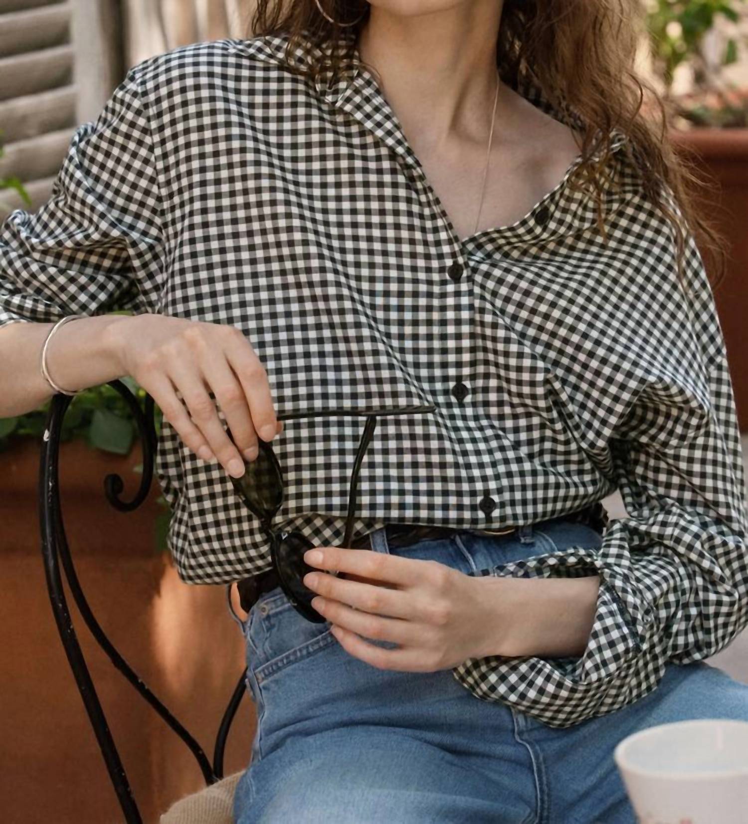 Z Supply Seaport Button Up Top in eclipse - women's shirt - view 5