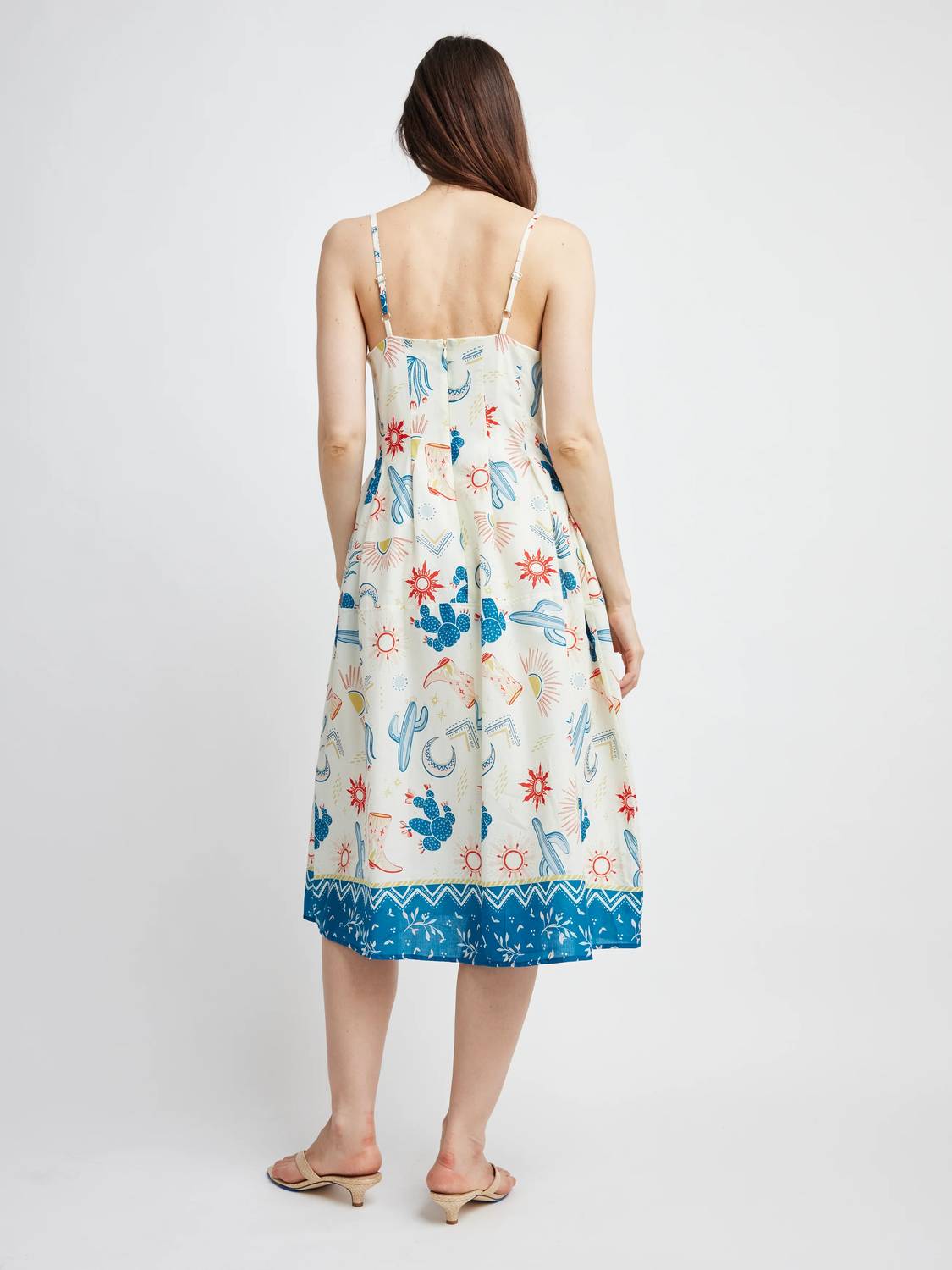 Self Contrast - Brynn Pleated Strappy Dress