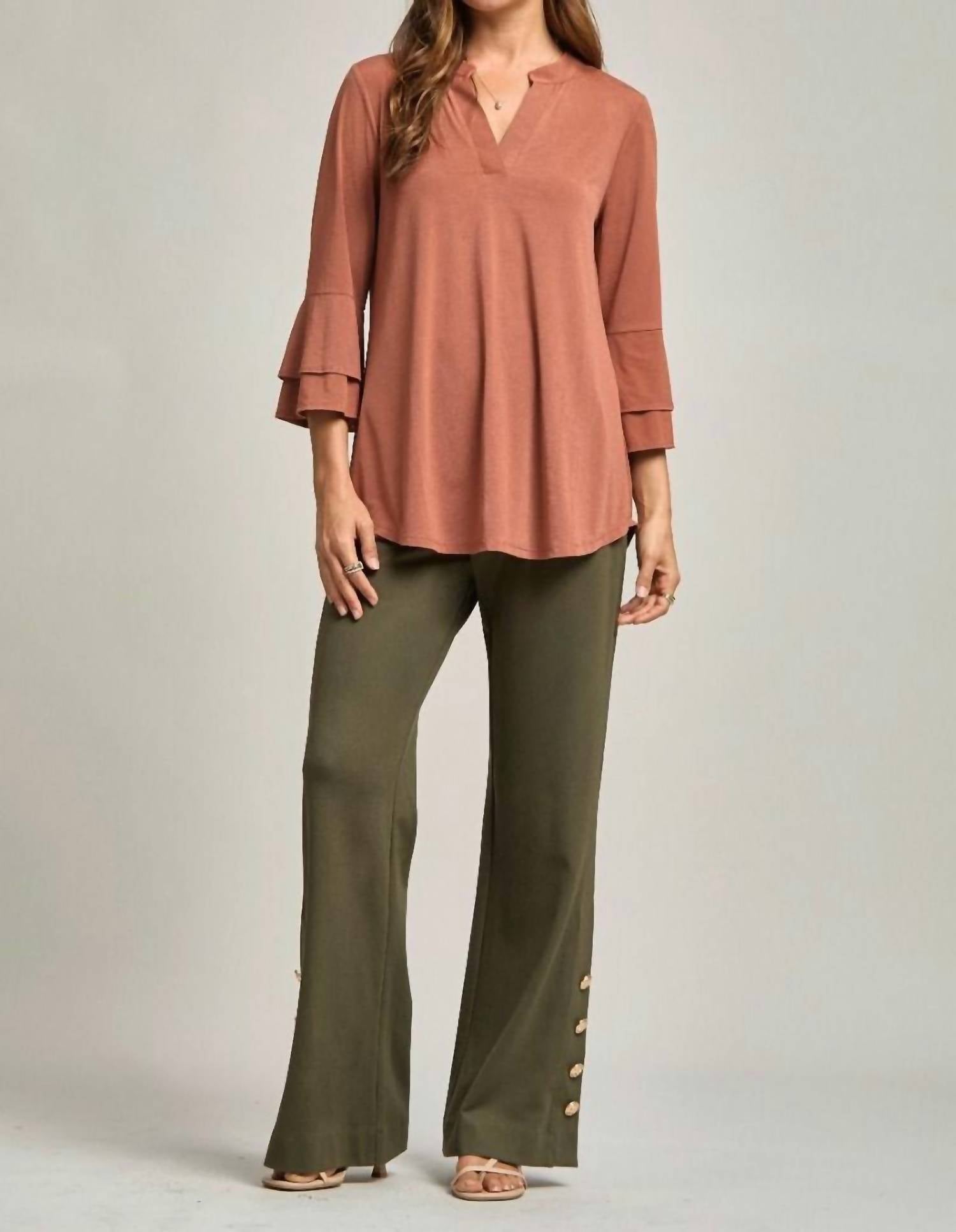 Dear Scarlett - Tiered Bell Sleeve Top