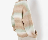 APRICOT Space Dye Stripe Sweater in green - women's sweater - alternate view