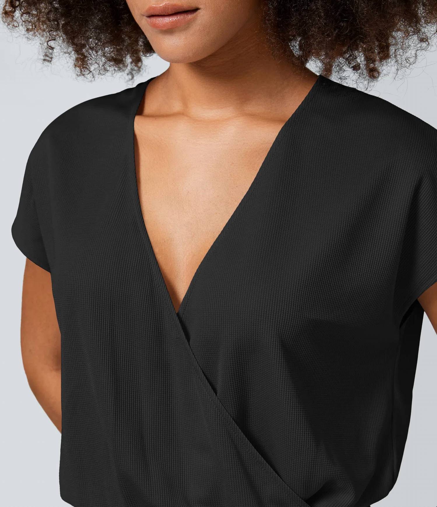 Halara - V Neck Wide Leg Jumpsuit