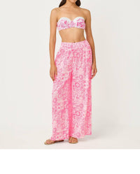 Lilly Pulitzer Enzo Coverup Pants in cherry blossom pink lil fleur de lilly - women's pants - detail view
