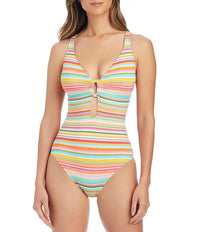 Bleu Rod Beattie - Ciao Capri Front Keyhole Plunge One Piece Swimsuit