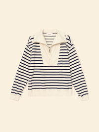 XIRENA Kat Half-zip Pullover Sweatshirt in natural - women's long sleeve top - alternate view