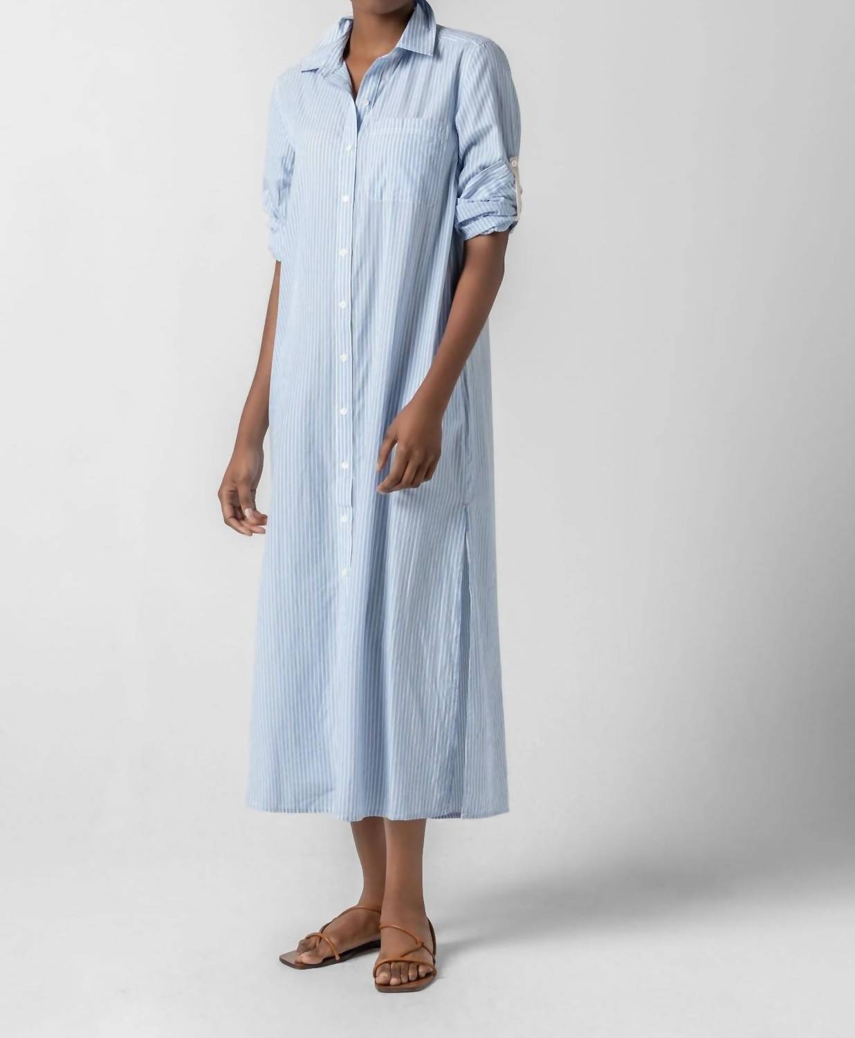 Lilla P - Striped Maxi Shirt Dress