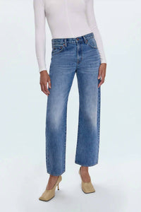 PISTOLA Lexi Mid Rise Bowed Straight Jean in metropolis - women's jeans - view 4