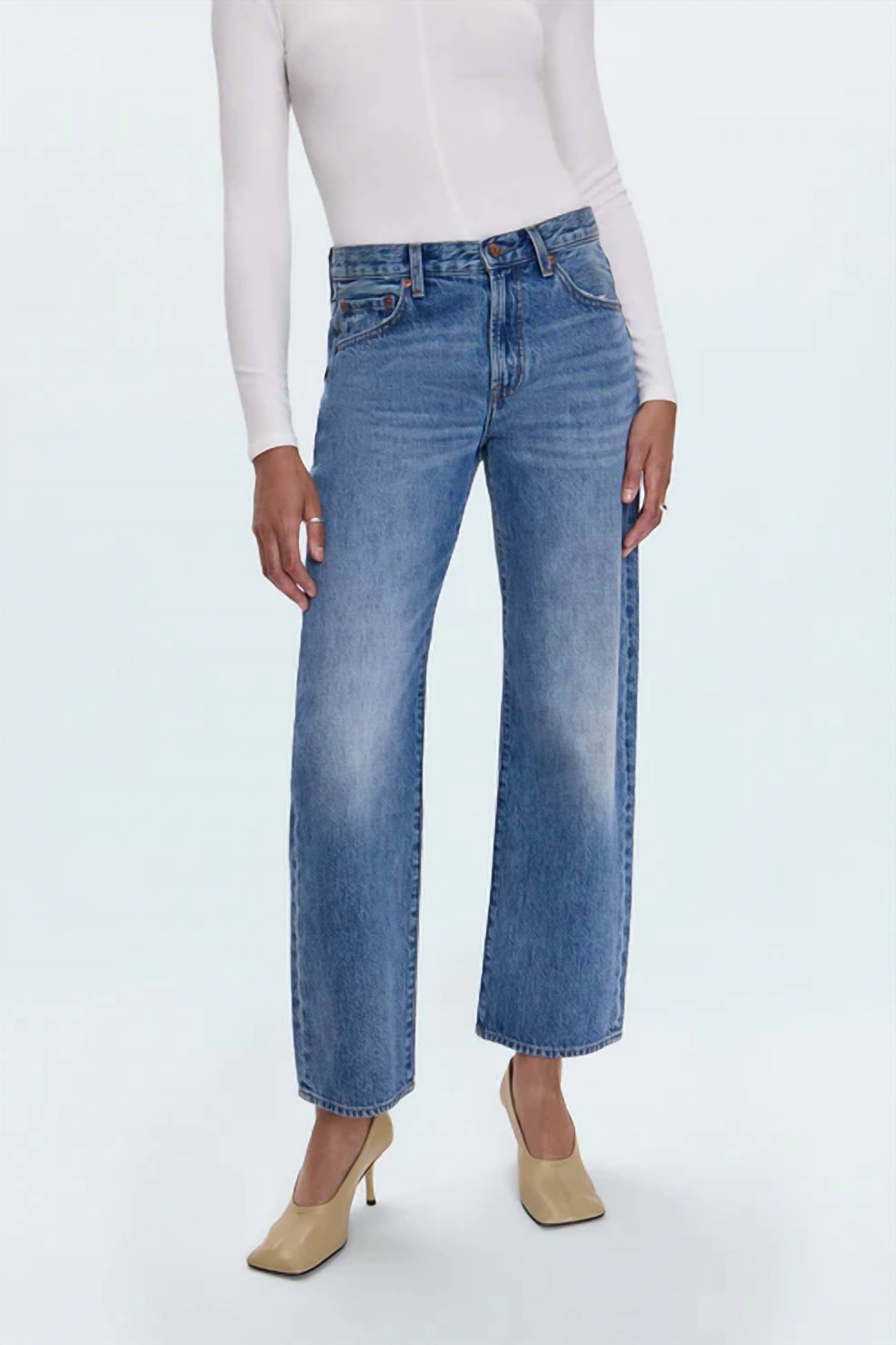 PISTOLA Lexi Mid Rise Bowed Straight Jean in metropolis - women's jeans - view 4