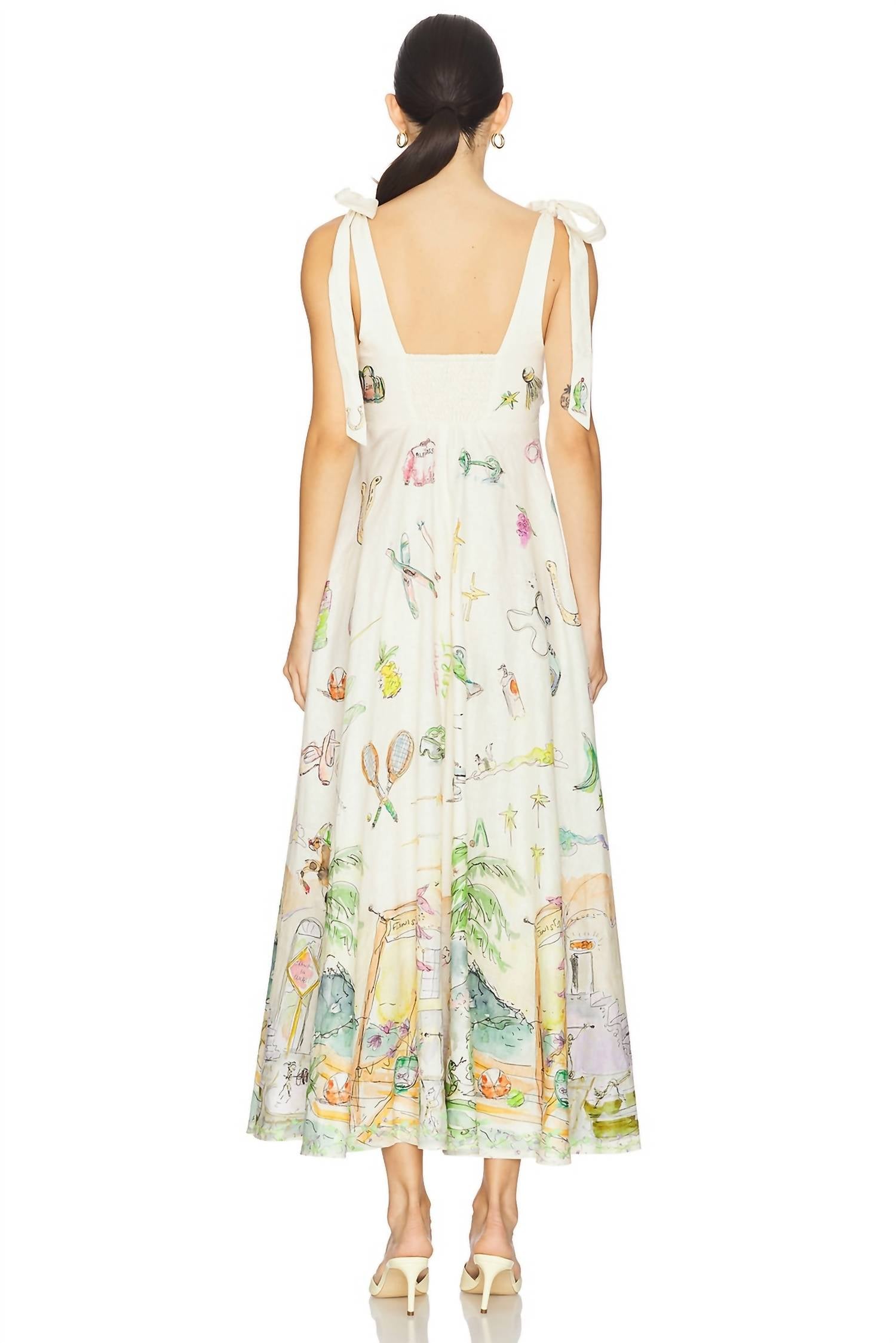 Alemais - Anouk Ballet Linen Midi Sundress