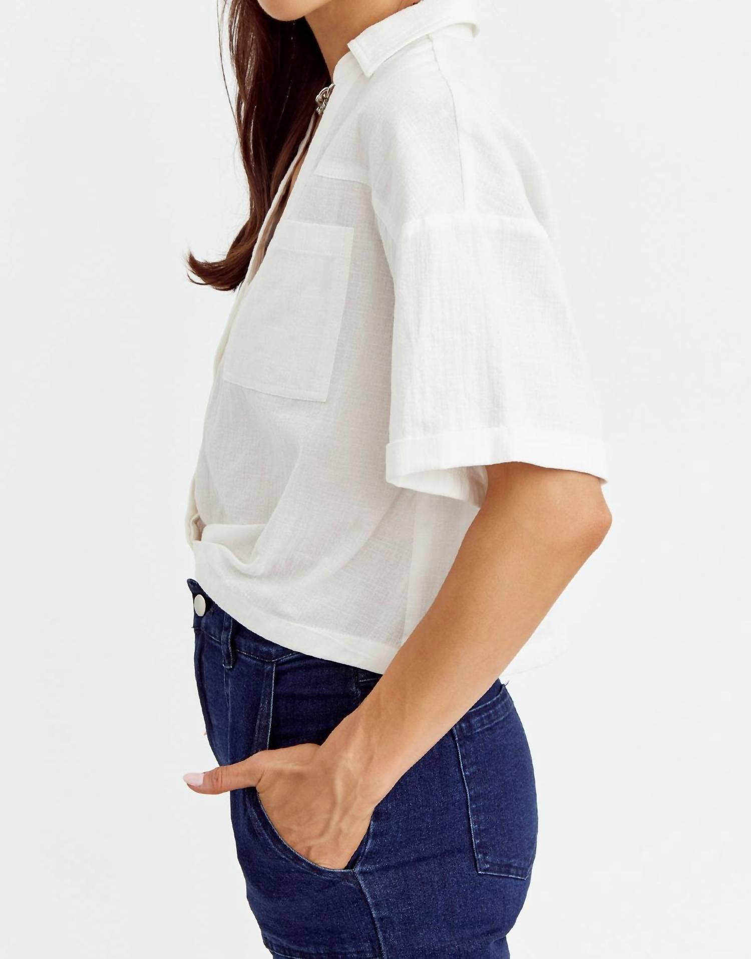 Greylin - Maria Tucked Cropped Shirt