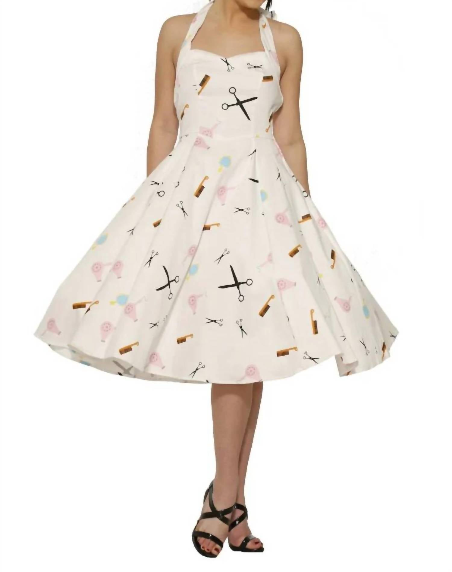 Orchid Bloom - Beauty Salon Halter Dress