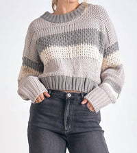 Elan - Cropped Stripe Sweater