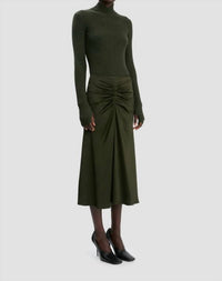 Victoria Beckham - Gathered Waist Midi Skirt