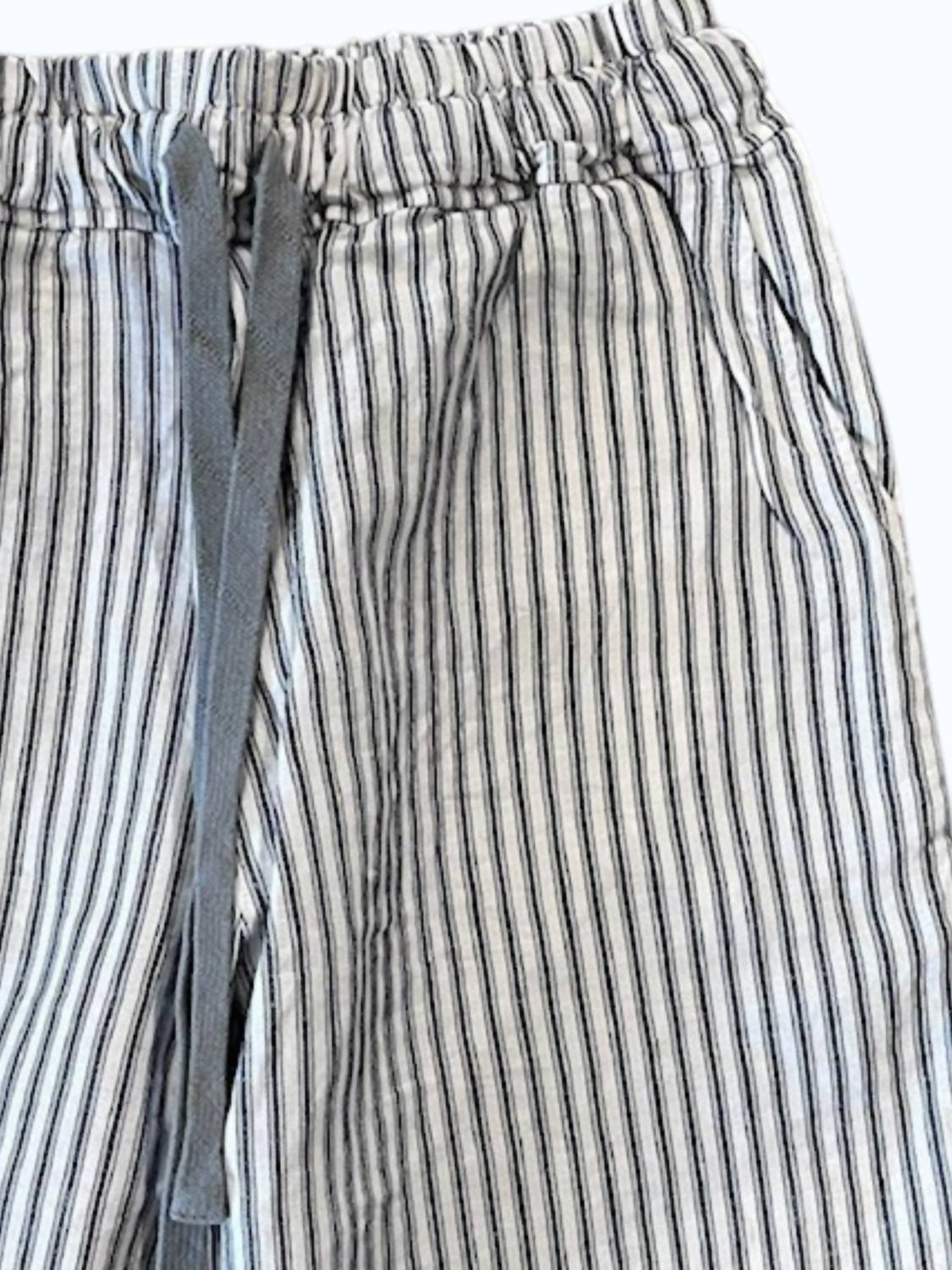 Crossley Women's Uomo Bermuda in white stripe - women's shorts - detail view