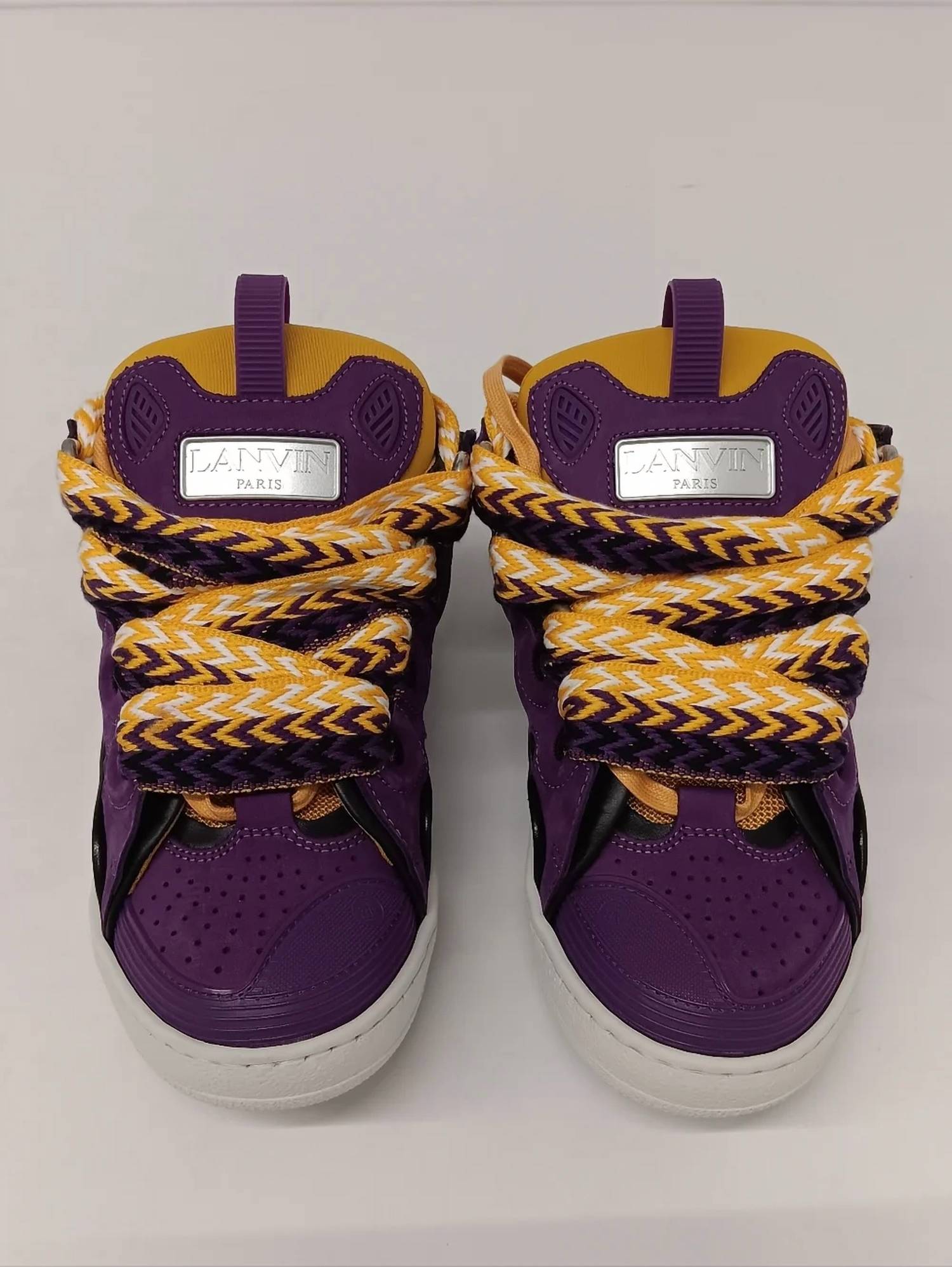 LANVIN Women's Curb Chunky Low Top Sneakers in purple yellow - women's sneaker - alternate view