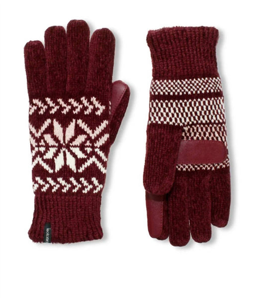 Women's Chenille Snowflakes Gloves