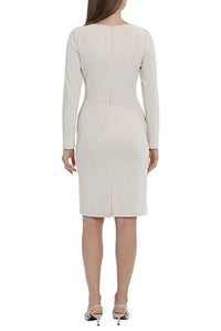 Maggy London - Long Sleeve Asymmetrical-neck Dress