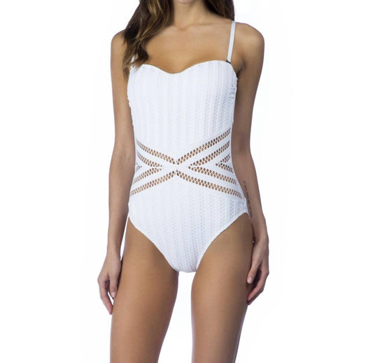 Kenneth Cole - Bandeau Textured One Piece Swimsuit