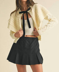 Eb Luxe - Cape-effect Cable Knit Cardigan