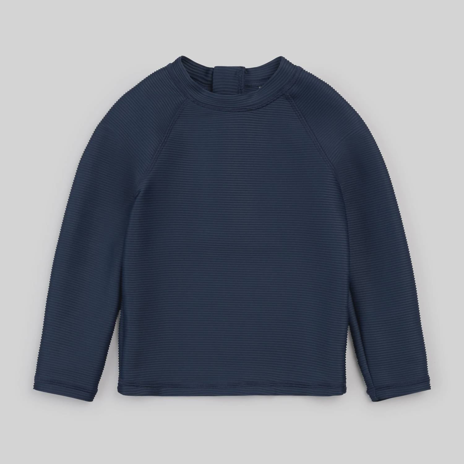 Miles Baby Boys Textured Solid Long Sleeve Rashguard in navy - kids' item