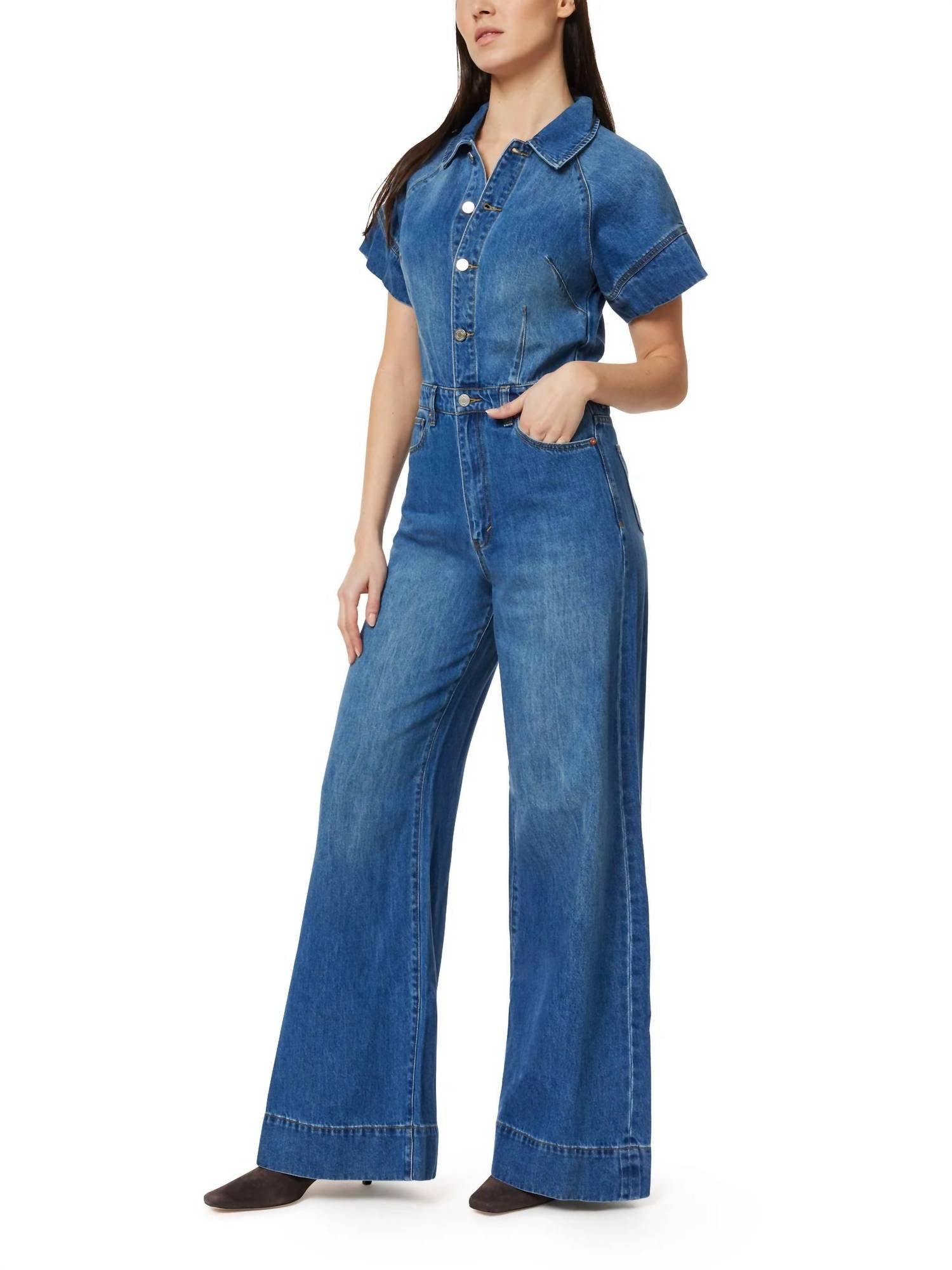 Habitual - Flare Leg Denim Jumpsuit