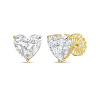 Diana M Jewels - Women's Heart Lab-grown Diamond Stud Earrings (4.00 Tcw) - Signature Plus