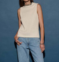 Nation Ltd - Pearl Ruffe Neck Top