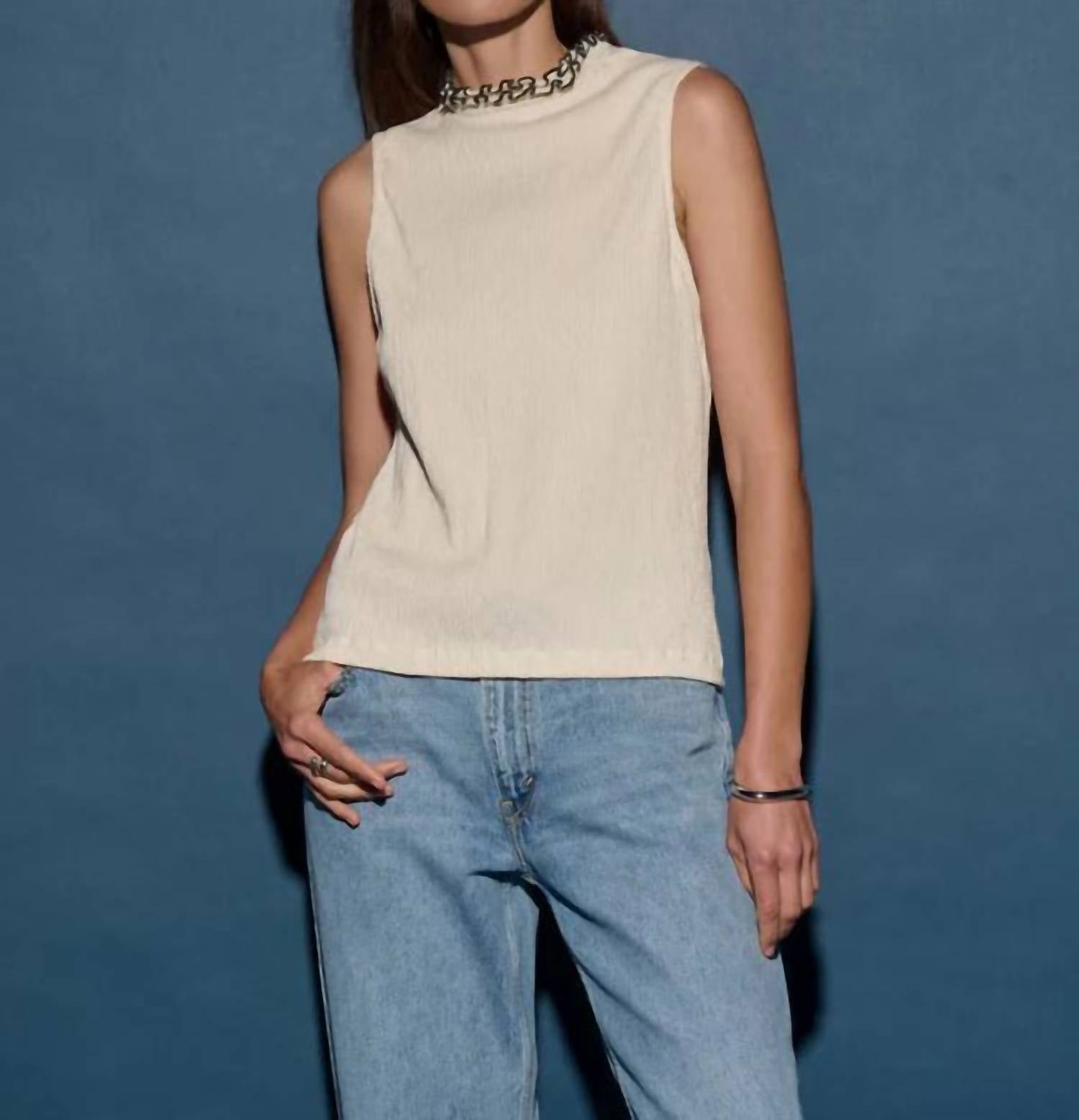 Nation Ltd - Pearl Ruffe Neck Top