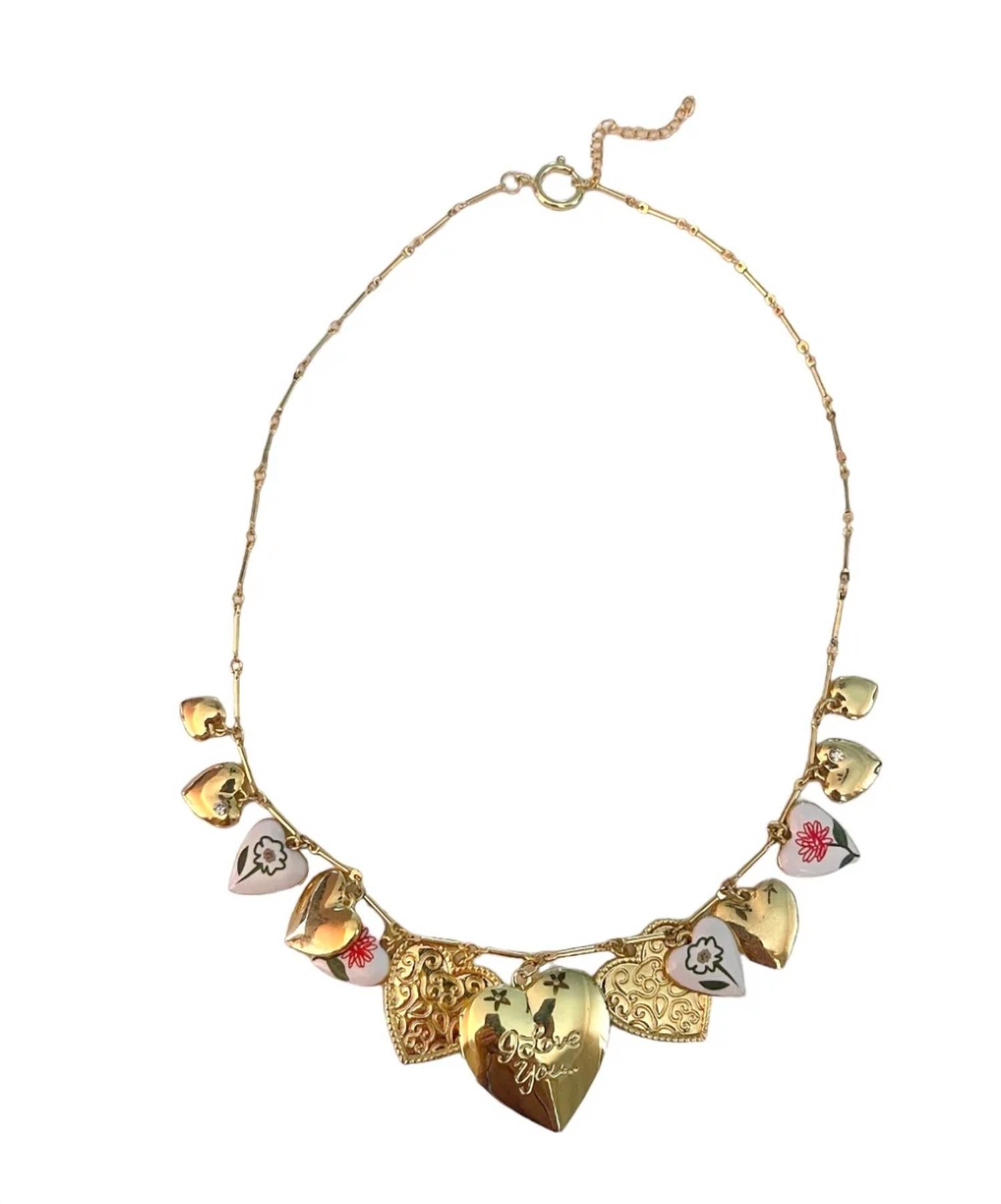 The Sage Vintage - Women's All Hearts Charm Necklace