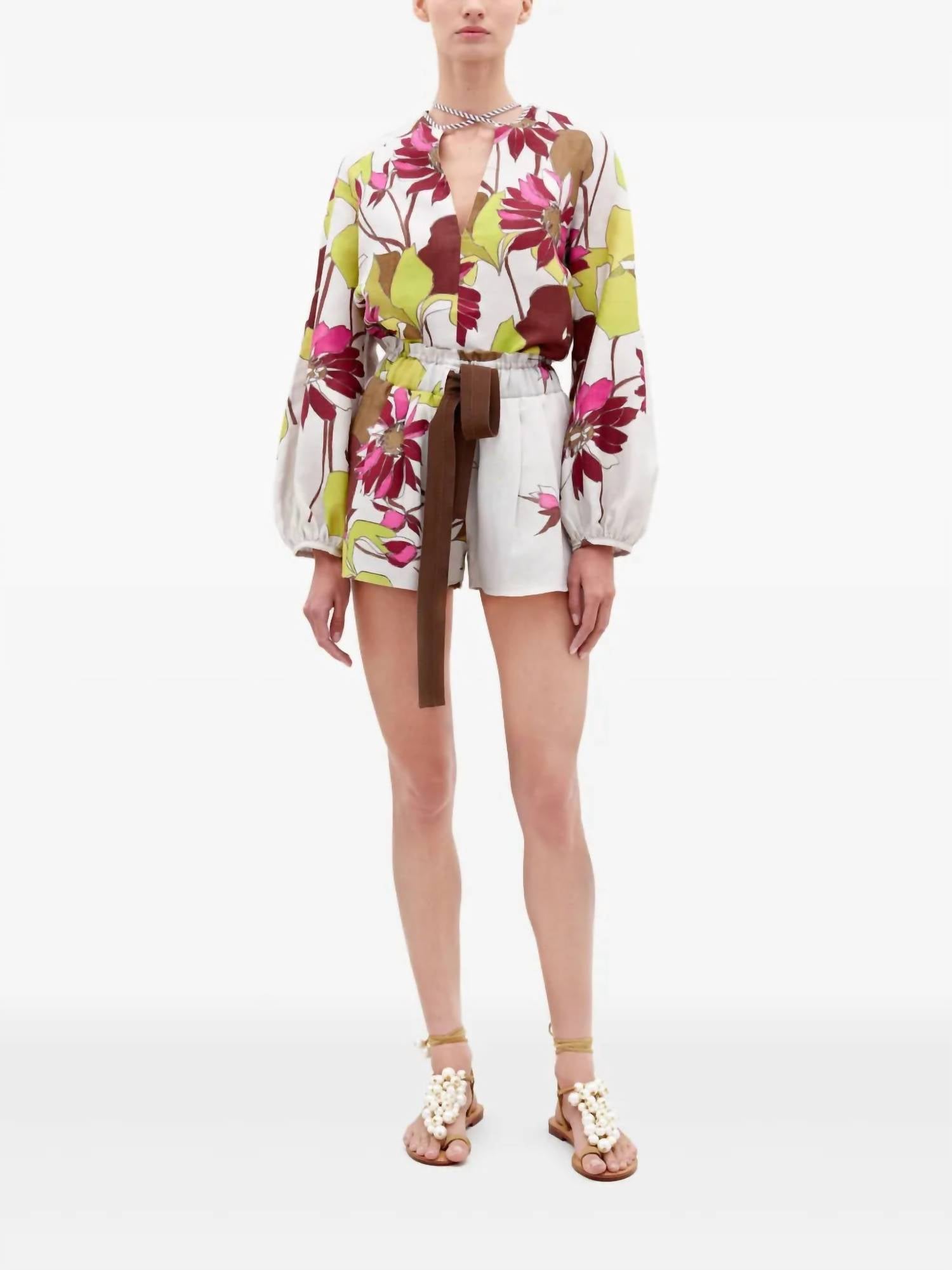 Silvia Tcherassi - Molveno Long Sleeve Linen Blouse