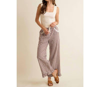 So Me - Gingham & Lace Ruffle Pant