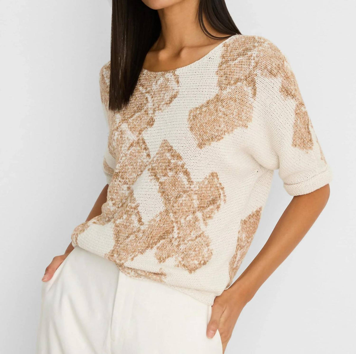 Nic + Zoe - Stamp Scoopneck Sweater