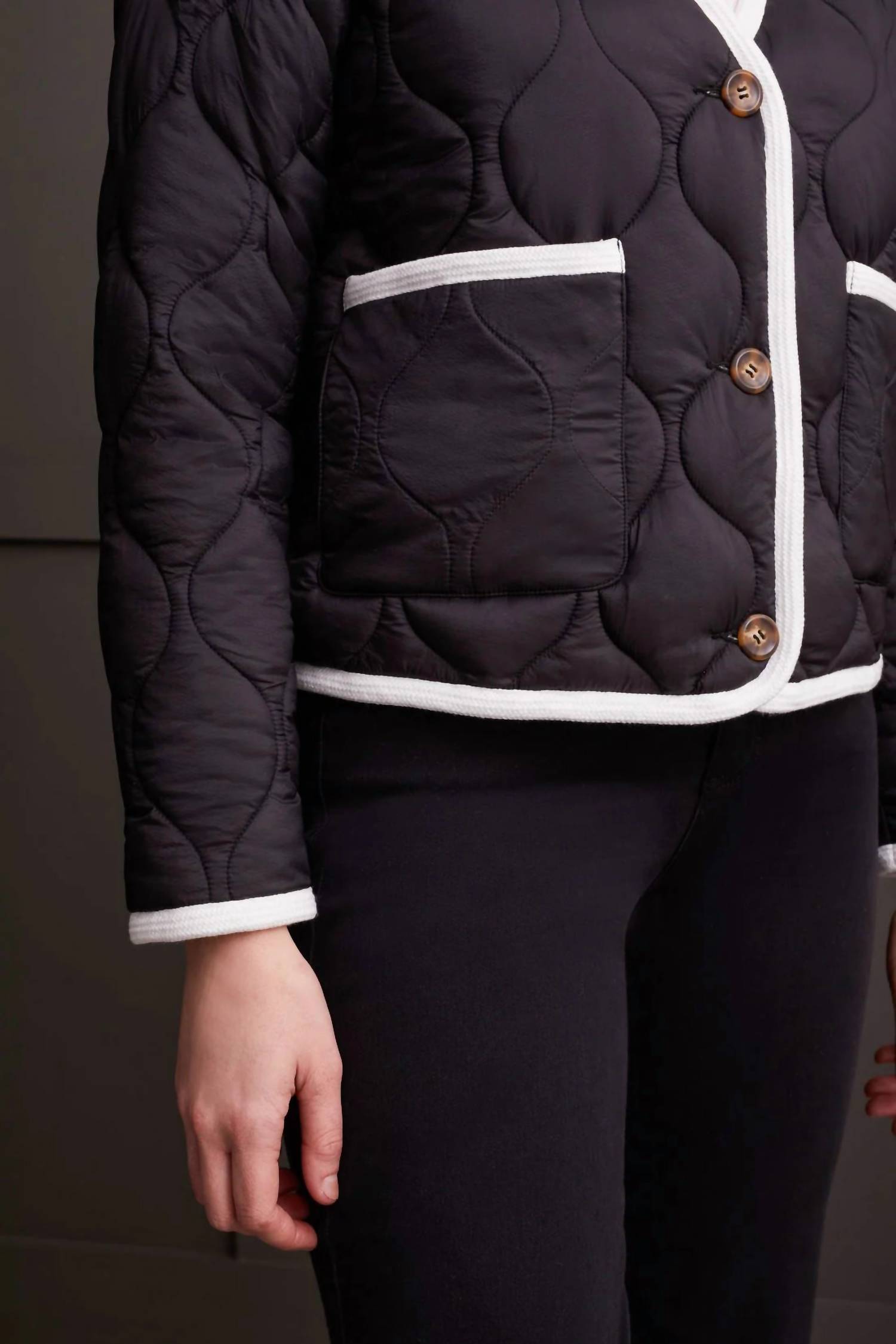 Tribal - Long Sleeve Button Front Puffer Jacket