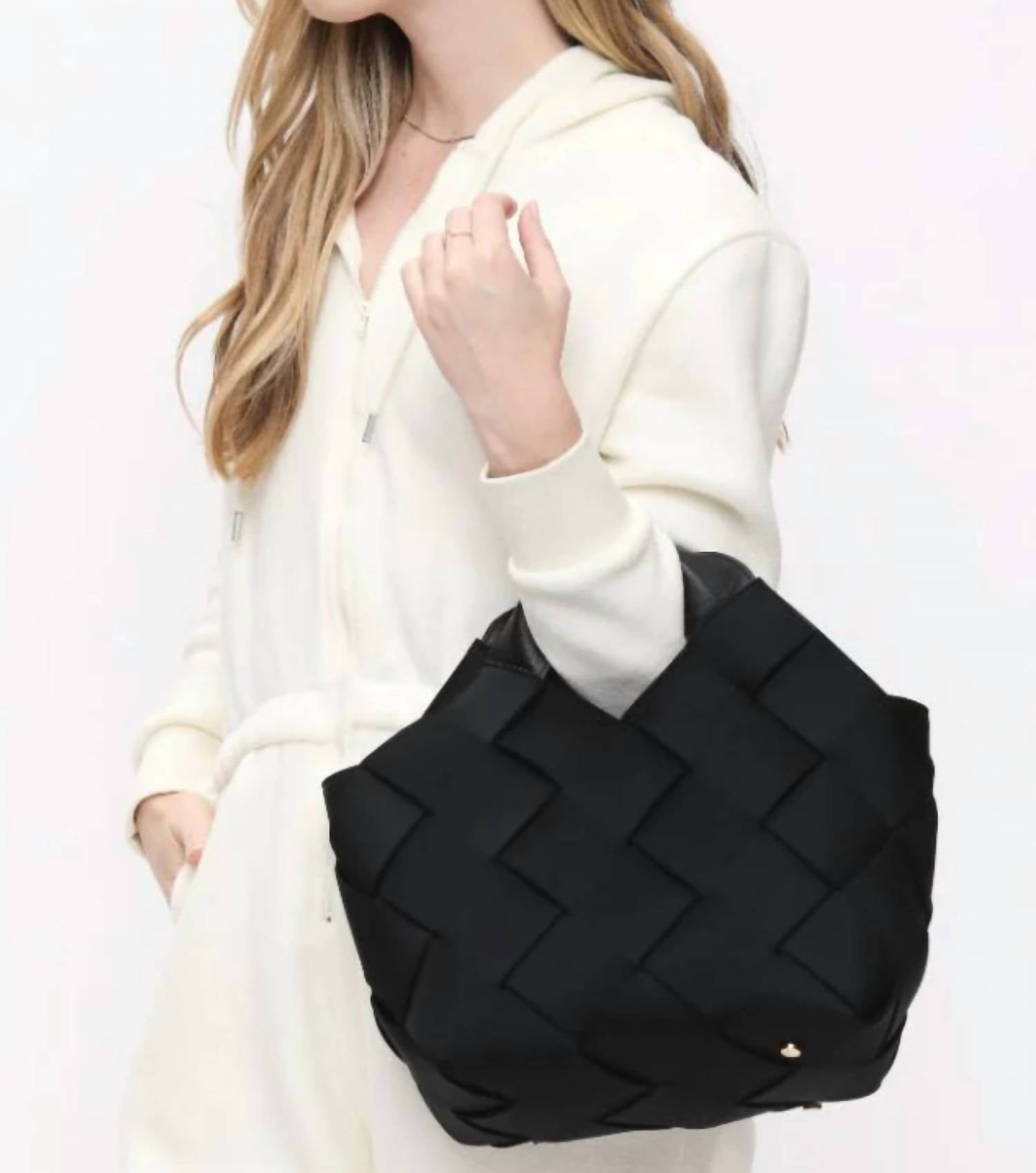 SOL and SELENE Women's Resilience Woven Neoprene Tote in black - women's bag - view 4