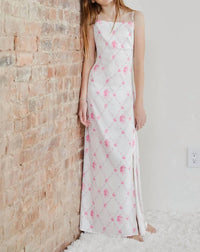 Theme - Girl's Charlotte Vintage Romantic Rose Long Satin Dress