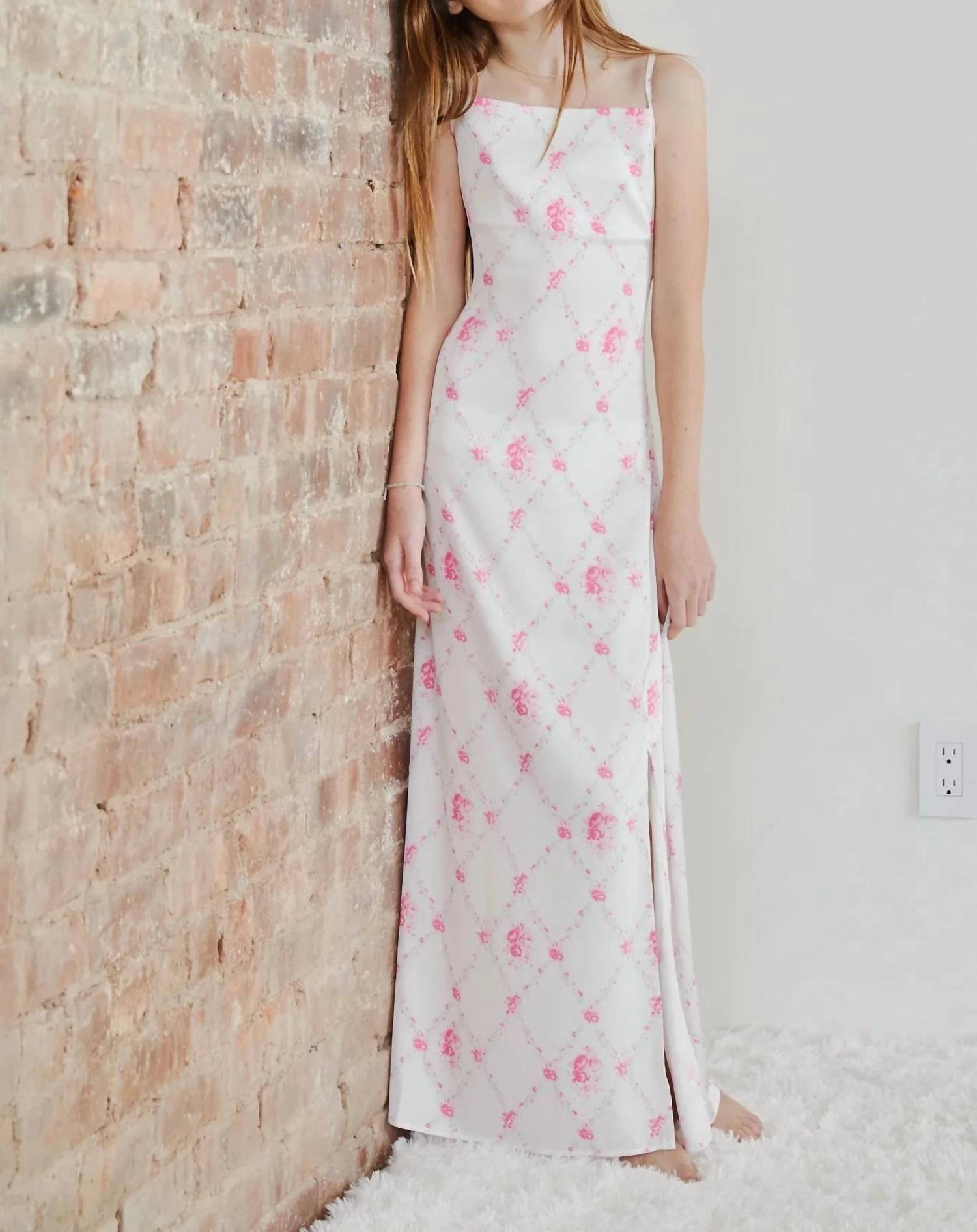 Theme - Girl's Charlotte Vintage Romantic Rose Long Satin Dress