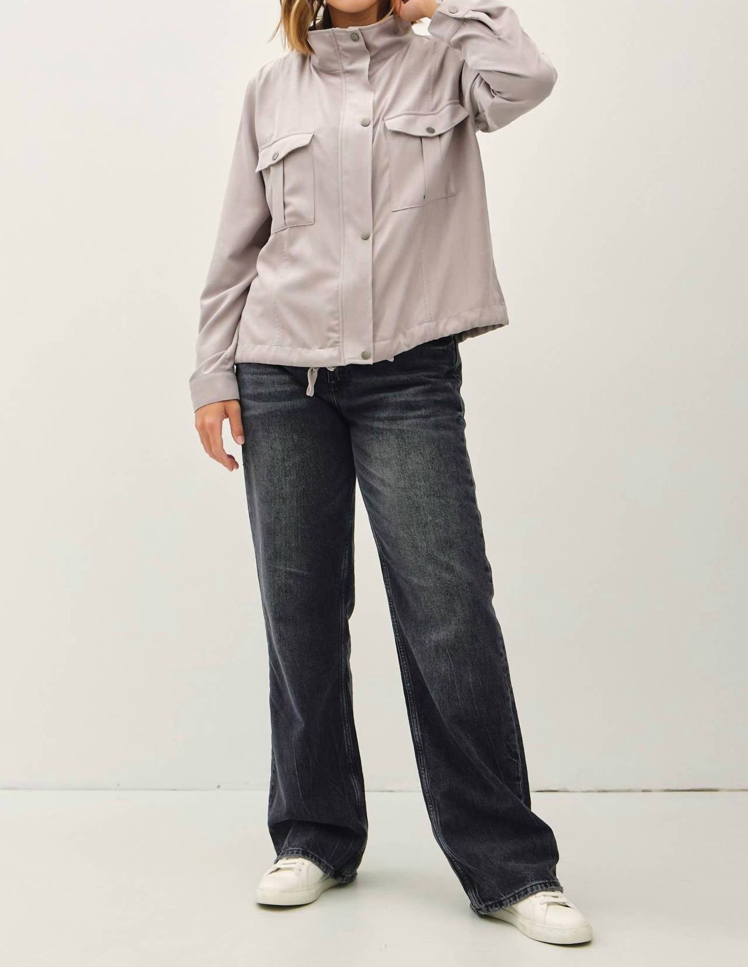 Be Cool - Cropped Utility Zipper Safari Jacket