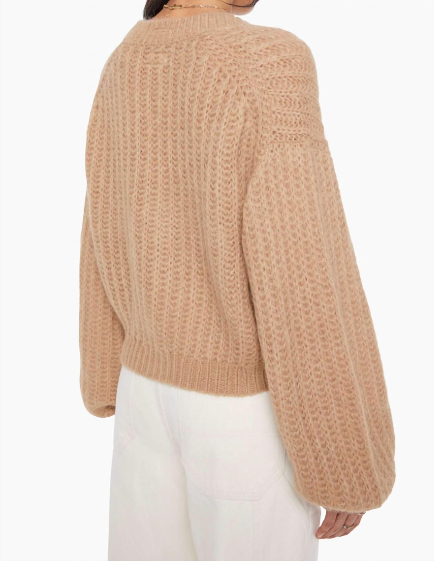Mother - Puffy Sleeve Varsity Cardigan