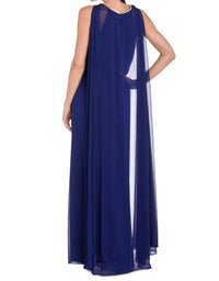 R&M Richards - Rhinestone Capelet Long Evening Dress