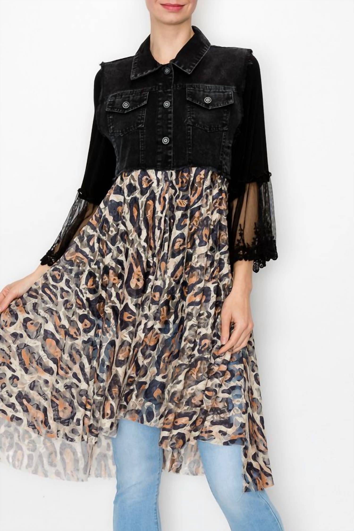 Origami - Denim And Lace Vest