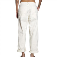 ASKK NY Women's Chino Embroidery Pant in cream - women's pants - alternate view
