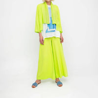 Ozai N Ku Drape Neck Racquet Cardigan in lime - women's cardigan