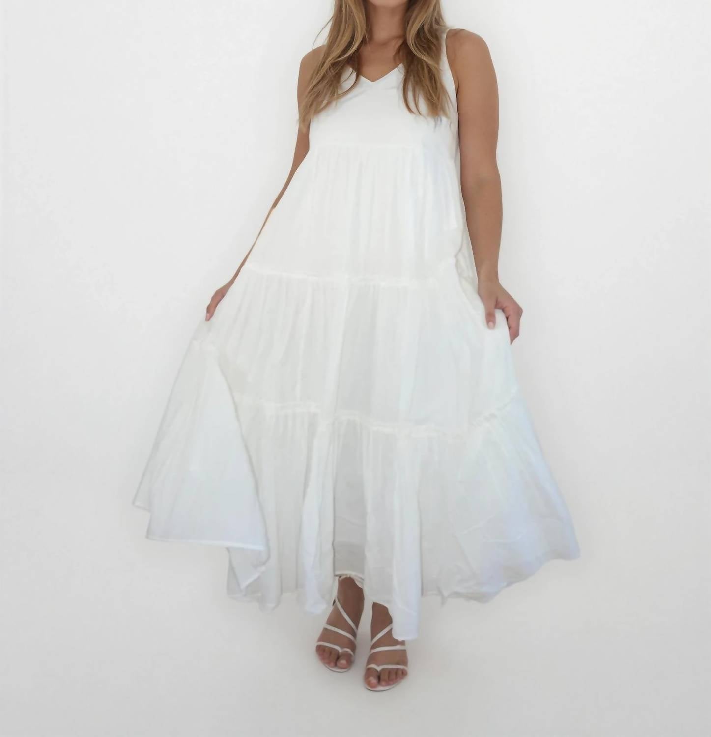 NIBI MTK Donna Tier Dress in white - women's dress