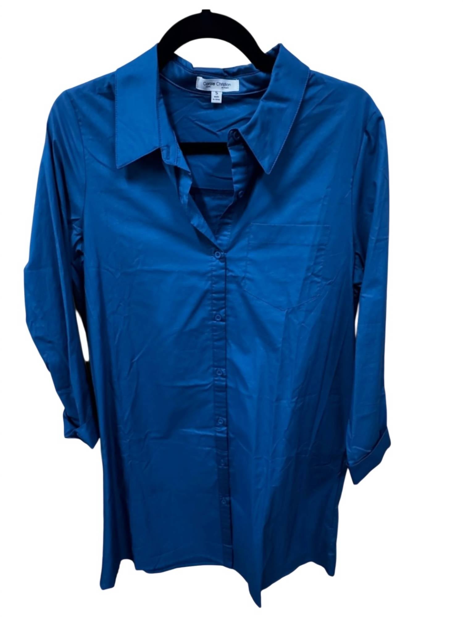 Carole Christian Women's Shirt Dress in teal - women's dress