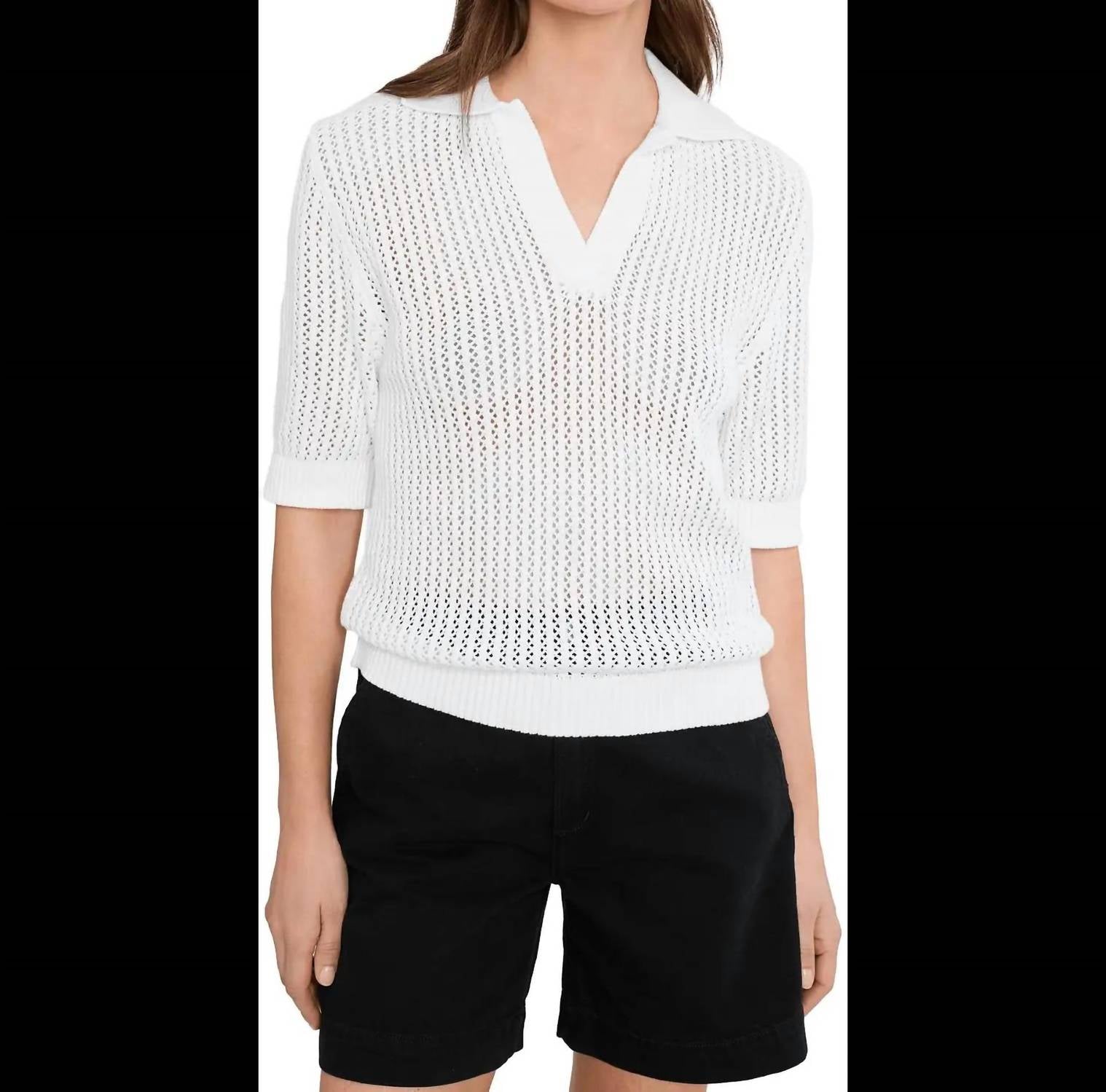 Nic + Zoe - Mesh Polo Sweater