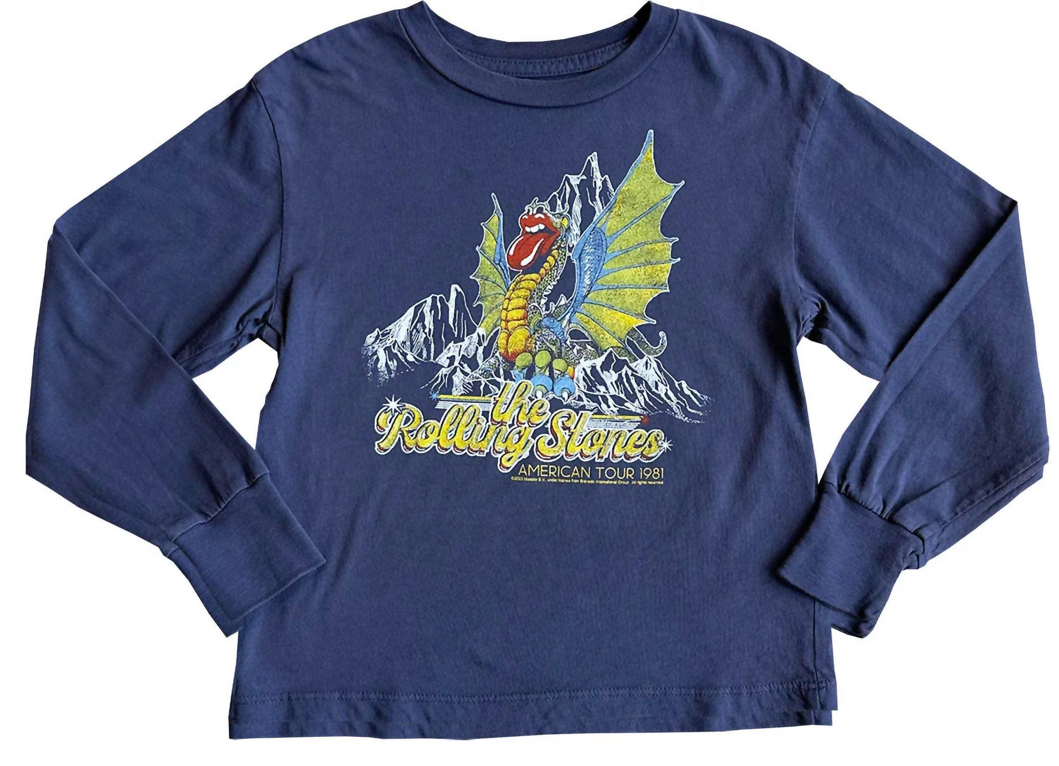 Rowdy Sprout - Kids Rolling Stones Organic Long Sleeve Tee