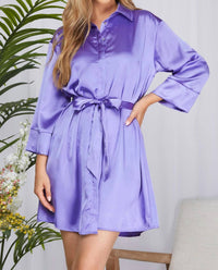 She + Sky - 3/4 Sleeve Hidden Button Dress