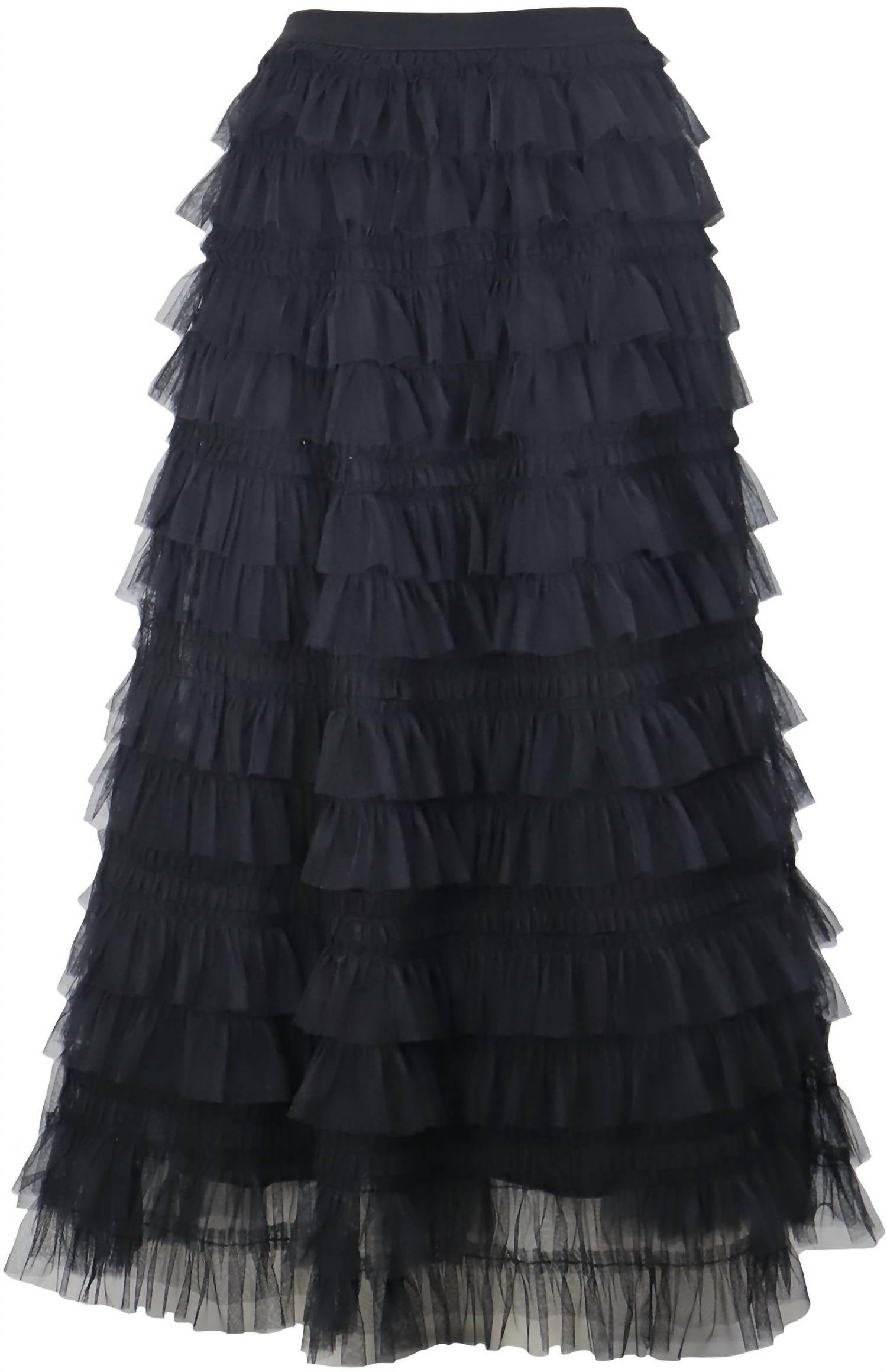 LUCY PARIS Jenny Tiered Skirt in black - women's skirt
